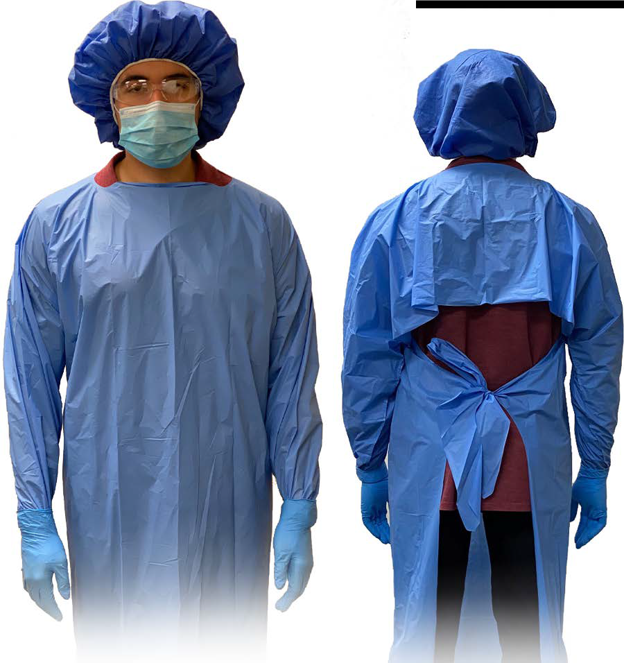 AAMI Level 3 Apron Style Polyethylene Isolation Gowns w/ Thumb-Loops